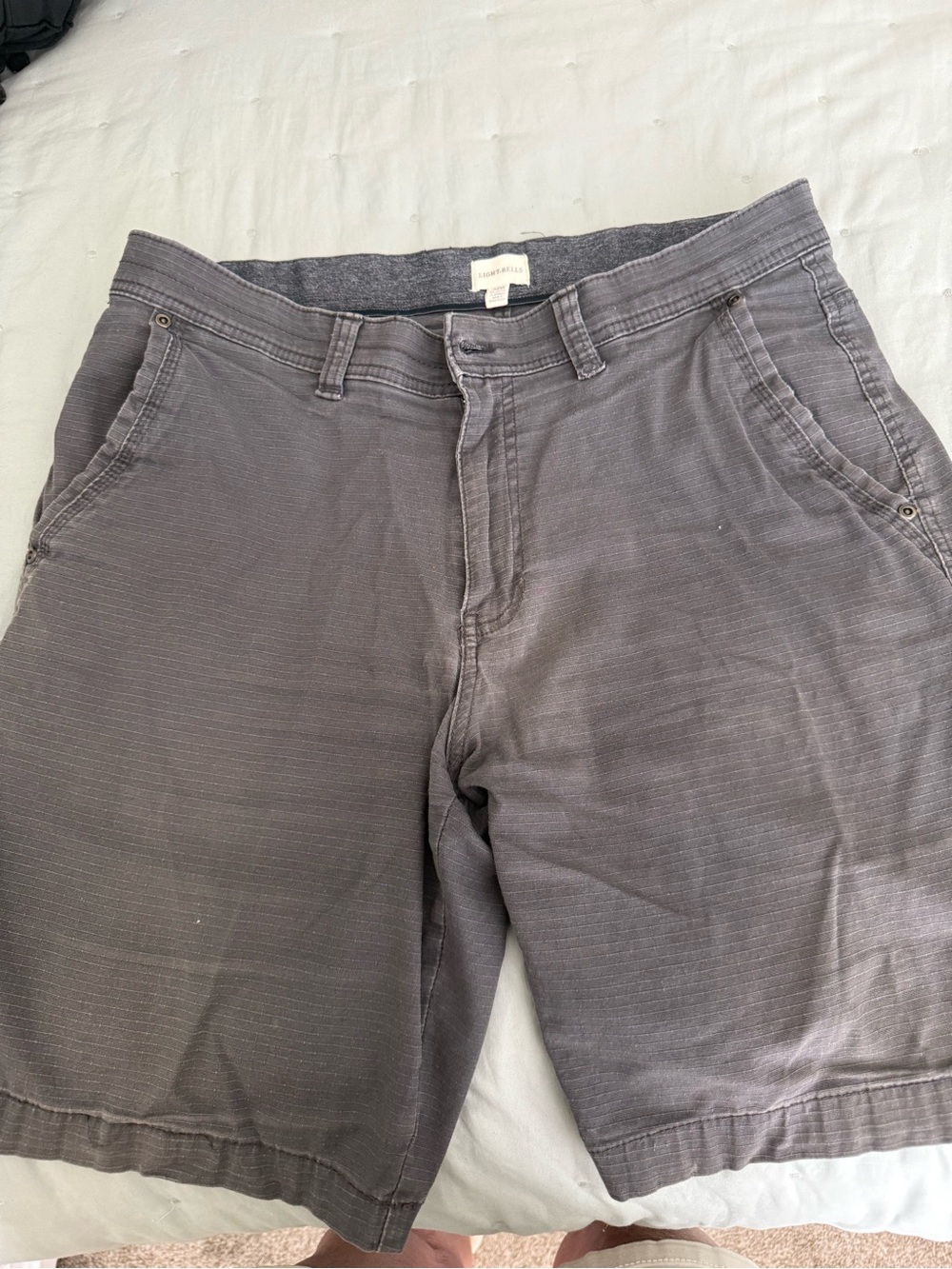 Men's Casual Gray flat front shorts